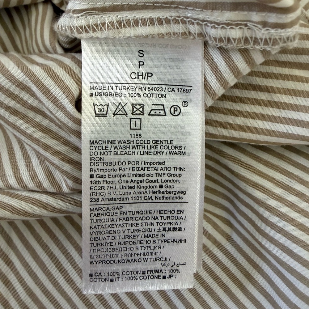 Gap Maternity Boho Beige Striped Popover Shirt - Picture 5 of 5